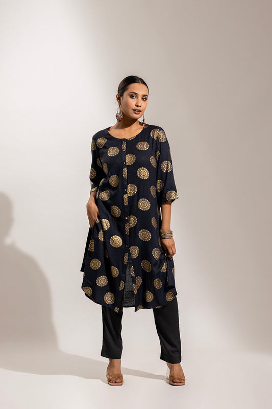 A Rayon Printed Kurta Set