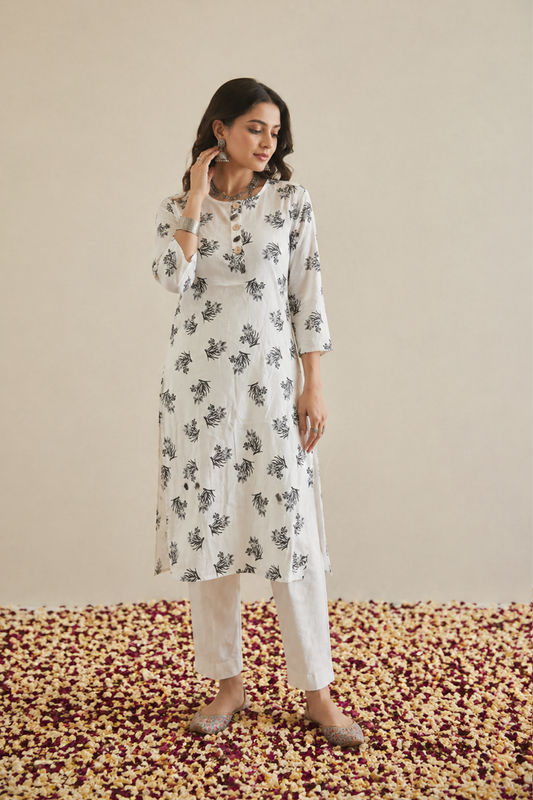 Mogra Floral Kurta (1 Pc)