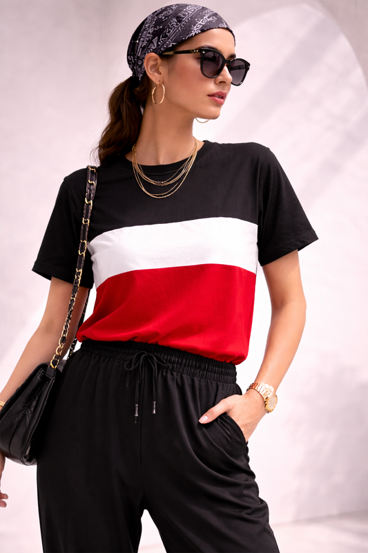 Black & White Cotton Jersey T-shirt