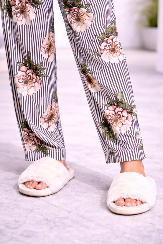 Floral Stripe Nightwear Co-Ord Set