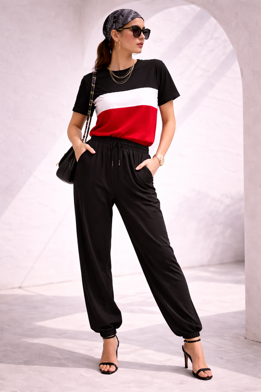 Black & White Cotton Jersey T-shirt