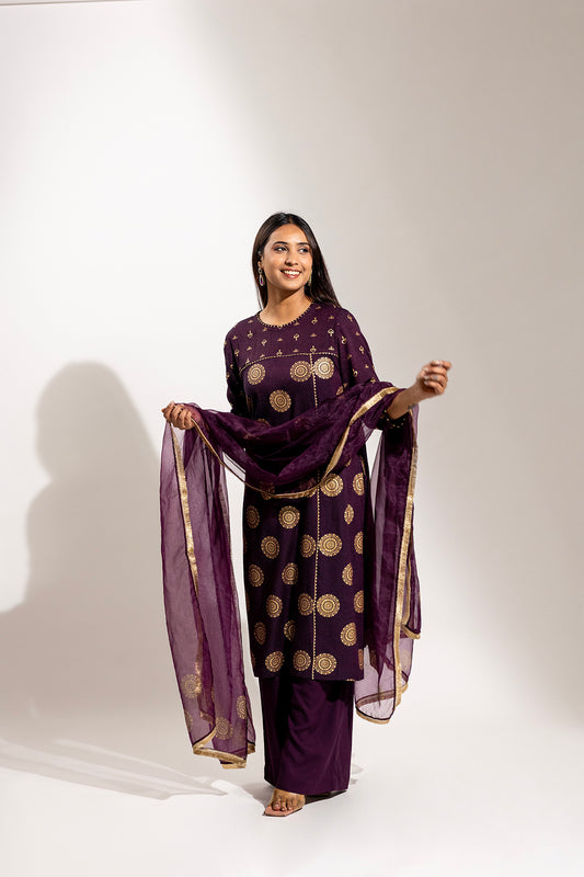 A Rayon Printed Kurta Set
