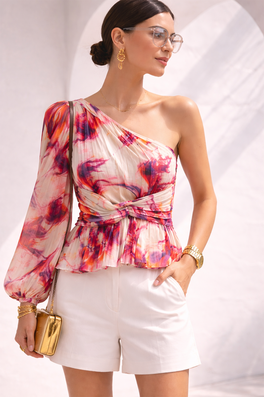 Pink Poly Satin Top