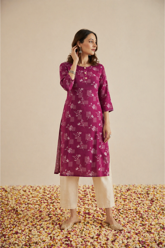 Rani Floral Kurta (1 Pc)