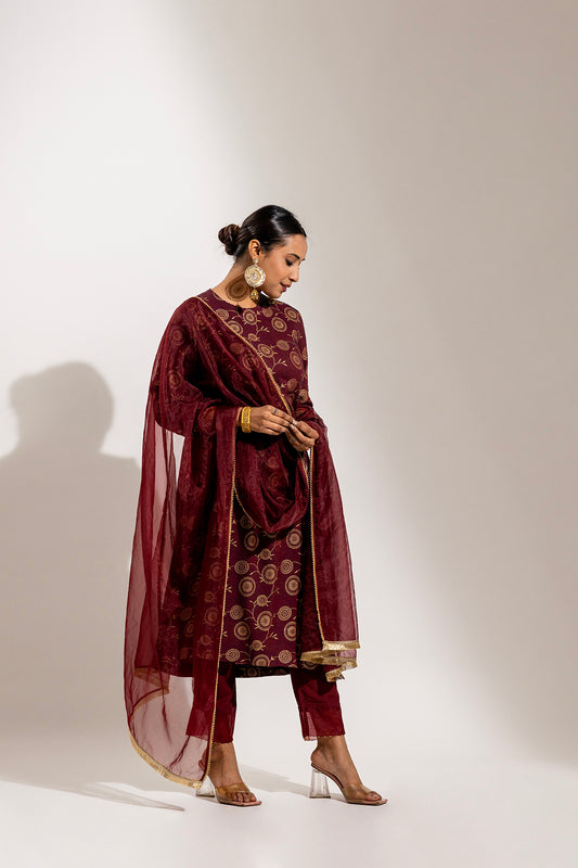 A Rayon Printed Kurta Set