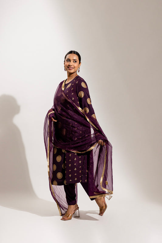 A Rayon Printed Kurta Set