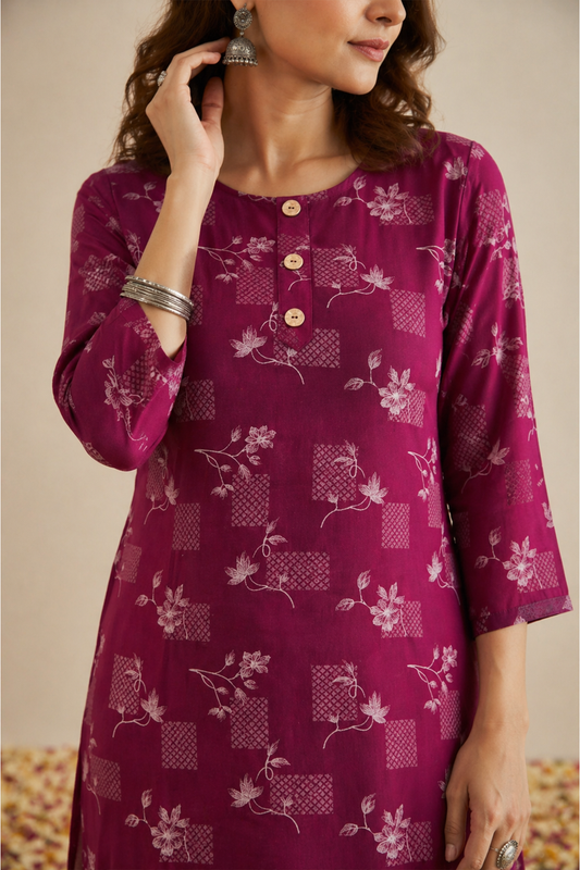 Rani Floral Kurta (1 Pc)