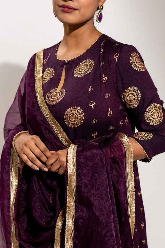 A Rayon Printed Kurta Set