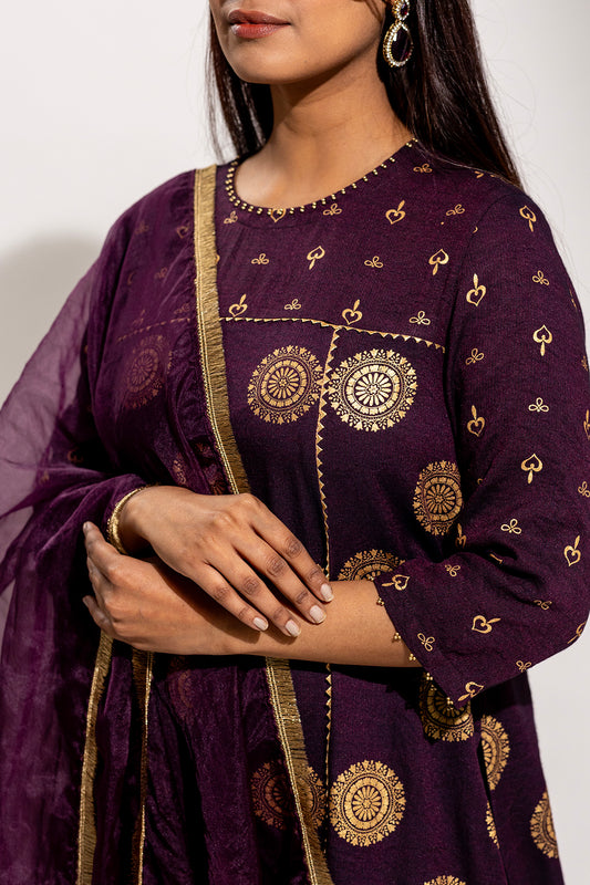 A Rayon Printed Kurta Set