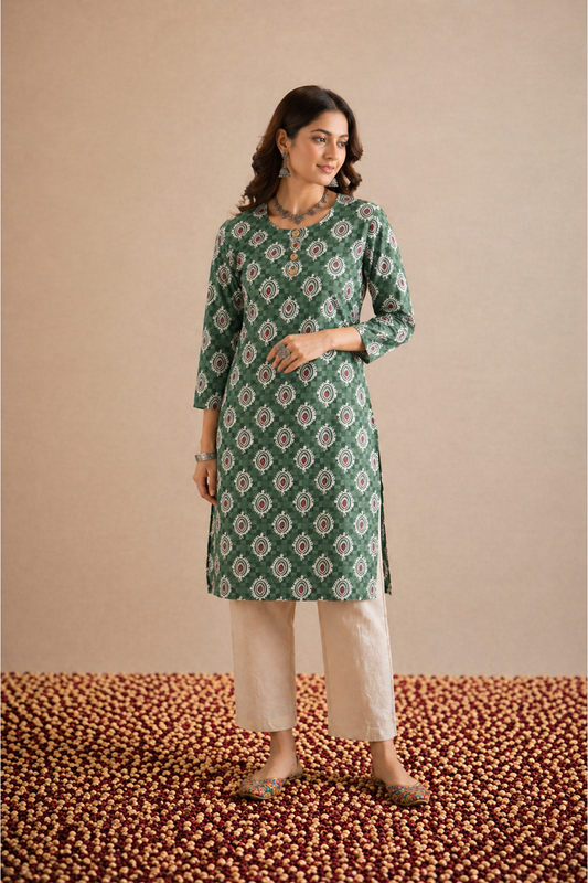 Chaman Geometric Kurta (1 Pc)